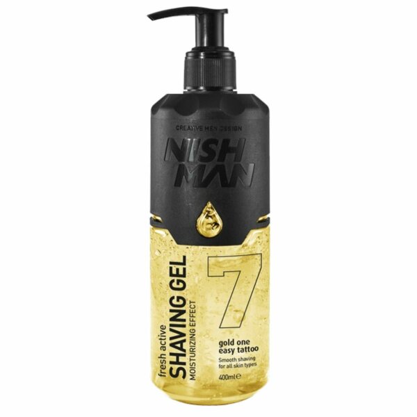 NISHMAN Shaving Gel 7 Fresh Active Rasiergel Gold One 400 ml